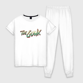 Женская пижама хлопок с принтом The Gunk , 100% хлопок | брюки и футболка прямого кроя, без карманов, на брюках мягкая резинка на поясе и по низу штанин | gamers | games | gunk | xbox | иллюстрация