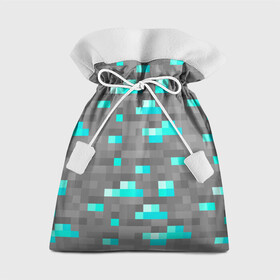 Подарочный 3D мешок с принтом Алмазы , 100% полиэстер | Размер: 29*39 см | Тематика изображения на принте: maincraft | minecraft | алмазная руда | алмазы | майн | майнкрафт | руда | текстура