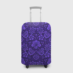 Чехол для чемодана 3D с принтом Домашние обои  , 86% полиэфир, 14% спандекс | двустороннее нанесение принта, прорези для ручек и колес | домашние обои | обои | орнамент | текстуры | узор | фиолетовое | хохлома | цветы