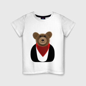 Детская футболка хлопок с принтом МИШКА С ИГОЛЬЧАТОЙ ШЕРСТЬЮ , 100% хлопок | круглый вырез горловины, полуприлегающий силуэт, длина до линии бедер | bear | teddy | toy | медвед | мягкая | плюшевый