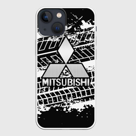 Чехол для iPhone 13 mini с принтом MITSUBISHI СЛЕДЫ ШИН ,  |  | mitsubishi | авто | автомобиль | лого | логотип | митсубиси | митсубиши | текстура