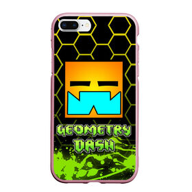 Чехол для iPhone 7Plus/8 Plus матовый с принтом Geometry Dash (Классика) , Силикон | Область печати: задняя сторона чехла, без боковых панелей | dash | geometry | geometry dash | геометри десш | квадрат | мобильная игра | шеометри даш