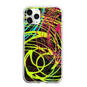 Чехол для iPhone 11 Pro матовый с принтом Разноцветные спирали  , Силикон |  | Тематика изображения на принте: абстрактный | желтый | круги | модный | молодежный | разводы | разноцветная абстракция | розовый | современный | спирали | черный