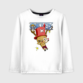 Детский лонгслив хлопок с принтом Тони Тони Чоппер One Piece , 100% хлопок | круглый вырез горловины, полуприлегающий силуэт, длина до линии бедер | one piece | tony tony chopper | аниме | большой куш | ван пис | великий флот | вон пис | врач | любитель сладкой ваты | манга | ниндзя пирато минко самурайский альянс | пират | пираты соломенной шляпы