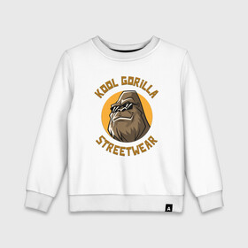 Детский свитшот хлопок с принтом Koll Gorilla Streetwear , 100% хлопок | круглый вырез горловины, эластичные манжеты, пояс и воротник | Тематика изображения на принте: gorilla | koll gorilla | streetwear | горилла | обезьяна
