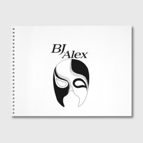 Альбом для рисования с принтом Маска BJ Alex , 100% бумага
 | матовая бумага, плотность 200 мг. | alex | bj | bj alex | алекс | ан джи вон | аниме | дживон | маска | сенен ай | стример