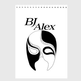 Скетчбук с принтом Маска BJ Alex , 100% бумага
 | 48 листов, плотность листов — 100 г/м2, плотность картонной обложки — 250 г/м2. Листы скреплены сверху удобной пружинной спиралью | Тематика изображения на принте: alex | bj | bj alex | алекс | ан джи вон | аниме | дживон | маска | сенен ай | стример