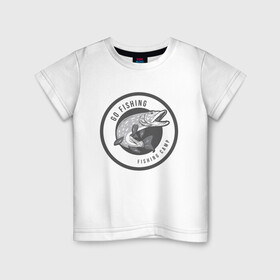 Детская футболка хлопок с принтом За щукой , 100% хлопок | круглый вырез горловины, полуприлегающий силуэт, длина до линии бедер | fish | fishing | мужику | мужчине | на рыбалке | на рыбалку | рыба | рыбак | рыбакам | рыбаку | рыбалка | удочка