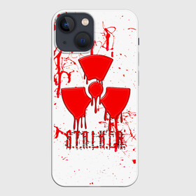 Чехол для iPhone 13 mini с принтом S.T.A.L.K.E.R. БРЫЗГИ КРОВИ ,  |  | game | stalker | stalker 2 | брызги крови | зона | игра | кровь | радиация | сталкер | сталкер 2 | чернобыль