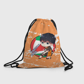 Рюкзак-мешок 3D с принтом Kageyama tobio | Haikyu (Z) , 100% полиэстер | плотность ткани — 200 г/м2, размер — 35 х 45 см; лямки — толстые шнурки, застежка на шнуровке, без карманов и подкладки | Тематика изображения на принте: haikuu | haikyu | haikyuu | kageyama | kageyama tobio | tobio | волейбол | спортивная манга | хайку | хайкю