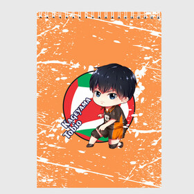 Скетчбук с принтом Kageyama tobio | Haikyu (Z) , 100% бумага
 | 48 листов, плотность листов — 100 г/м2, плотность картонной обложки — 250 г/м2. Листы скреплены сверху удобной пружинной спиралью | Тематика изображения на принте: haikuu | haikyu | haikyuu | kageyama | kageyama tobio | tobio | волейбол | спортивная манга | хайку | хайкю