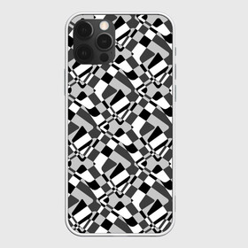 Чехол для iPhone 12 Pro с принтом Черно-белый абстрактный узор , силикон | область печати: задняя сторона чехла, без боковых панелей | Тематика изображения на принте: абстрактный | геометрический | модный | молодежный | монохромный | простой | черный и белый