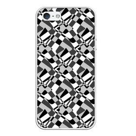 Чехол для iPhone 5/5S матовый с принтом Черно-белый абстрактный узор , Силикон | Область печати: задняя сторона чехла, без боковых панелей | абстрактный | геометрический | модный | молодежный | монохромный | простой | черный и белый