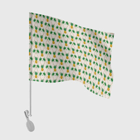Флаг для автомобиля с принтом Узор ретро Ананасы  , 100% полиэстер | Размер: 30*21 см | абстрактный | ананасы | винтажный | детский | кухня | модный | ретро | тропические фрукты | тропический | экзотический