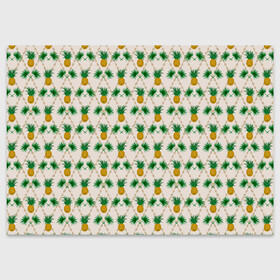 Поздравительная открытка с принтом Узор ретро Ананасы  , 100% бумага | плотность бумаги 280 г/м2, матовая, на обратной стороне линовка и место для марки
 | абстрактный | ананасы | винтажный | детский | кухня | модный | ретро | тропические фрукты | тропический | экзотический