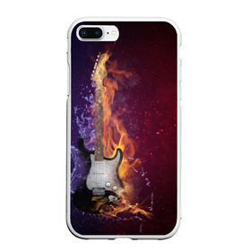Чехол для iPhone 7Plus/8 Plus матовый с принтом Гитара - Огонь и вода , Силикон | Область печати: задняя сторона чехла, без боковых панелей | guitar | music | rock | гитара | музыка | рок