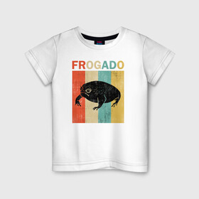 Детская футболка хлопок с принтом Дождевая жаба Frog + Avocado , 100% хлопок | круглый вырез горловины, полуприлегающий силуэт, длина до линии бедер | Тематика изображения на принте: avocado | breviceps fuscus | english | frog | авокадо | амфибия | африка | африканская дождевая лягушка | винтаж | винтажный дизайн | дождевая жаба | жаба | иллюстрация | иностранный | лягушка | надпись | по английски