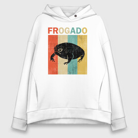 Женское худи Oversize хлопок с принтом Дождевая жаба Frog + Avocado , френч-терри — 70% хлопок, 30% полиэстер. Мягкий теплый начес внутри —100% хлопок | боковые карманы, эластичные манжеты и нижняя кромка, капюшон на магнитной кнопке | Тематика изображения на принте: avocado | breviceps fuscus | english | frog | авокадо | амфибия | африка | африканская дождевая лягушка | винтаж | винтажный дизайн | дождевая жаба | жаба | иллюстрация | иностранный | лягушка | надпись | по английски