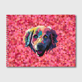 Альбом для рисования с принтом Радужный пёс , 100% бумага
 | матовая бумага, плотность 200 мг. | Тематика изображения на принте: animal | dog | звери | пёс | пёсель | радужный | собака | собакен