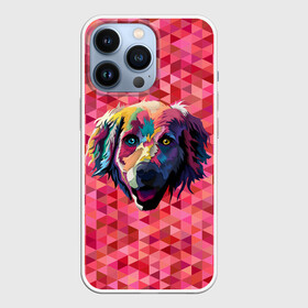 Чехол для iPhone 13 Pro с принтом Радужный пёсель ,  |  | Тематика изображения на принте: animal | dog | звери | пёс | пёсель | радужный | собака | собакен