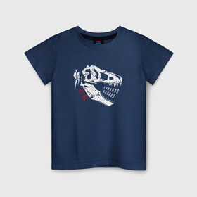 Детская футболка хлопок с принтом Тиранозавр Рекс , 100% хлопок | круглый вырез горловины, полуприлегающий силуэт, длина до линии бедер | дино | динозавр | животные | зверь | иероглифы | скелет | тиранозавр рекс | хищник | череп