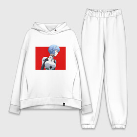 Женский костюм хлопок Oversize с принтом Rei Ayanami ,  |  | eva | evangelion | the end of evangelion | аянами рей | ева | евангелион | оянами рей | рей | рэй