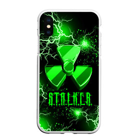 Чехол для iPhone XS Max матовый с принтом S.T.A.L.K.E.R.  NEON МОЛНИЯ , Силикон | Область печати: задняя сторона чехла, без боковых панелей | game | stalker | stalker 2 | зона | игра | неон | радиация | сталкер | сталкер 2 | чернобыль