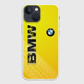 Чехол для iPhone 13 mini с принтом BMW СЛЕДЫ ШИН | БМВ ,  |  | bmw | авто | автомобиль | бмв | логотип | марка | машина | надпись | текстура