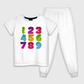 Детская пижама хлопок с принтом цифры , 100% хлопок |  брюки и футболка прямого кроя, без карманов, на брюках мягкая резинка на поясе и по низу штанин
 | биржа | дети | математика | таблица | ученик | учитель | цена | цифры | число | школа
