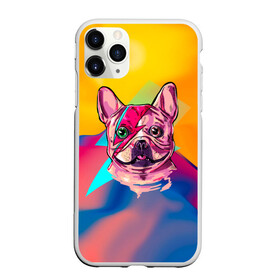 Чехол для iPhone 11 Pro матовый с принтом Собака с молнией , Силикон |  | dog | бульдог | гроза | молния | мопс | пес | собака | собаки | собачка | текстура