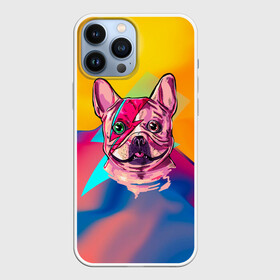 Чехол для iPhone 13 Pro Max с принтом Собака с молнией ,  |  | dog | бульдог | гроза | молния | мопс | пес | собака | собаки | собачка | текстура