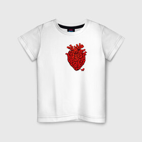 Детская футболка хлопок с принтом Сердце из котиков , 100% хлопок | круглый вырез горловины, полуприлегающий силуэт, длина до линии бедер | 14 февраля | день святого валентина | кот | котики | кошка | любовь | орган | сердце