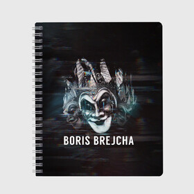 Тетрадь с принтом Boris Brejcha  Mask , 100% бумага | 48 листов, плотность листов — 60 г/м2, плотность картонной обложки — 250 г/м2. Листы скреплены сбоку удобной пружинной спиралью. Уголки страниц и обложки скругленные. Цвет линий — светло-серый
 | Тематика изображения на принте: boris brejcha | brejcha | dj | high tech | music | techno | trans | борис брейча | брейча | брейча диджей | диджей | минимал | музыка | музыкант | техно | транс