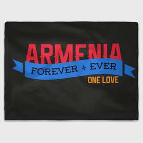 Плед 3D с принтом Armenia one love , 100% полиэстер | закругленные углы, все края обработаны. Ткань не мнется и не растягивается | Тематика изображения на принте: armenia | logo | армения | армян | армяни | герб | лев и орел | лого | символ | флаг | флаг и герб армении