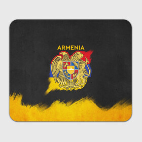 Коврик для мышки прямоугольный с принтом Yellow and Black Armenia , натуральный каучук | размер 230 х 185 мм; запечатка лицевой стороны | armenia | logo | армения | армян | армяни | герб | лев и орел | лого | символ | флаг | флаг и герб армении