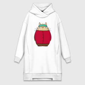 Платье-худи хлопок с принтом Totoro Cartman ,  |  | ghibli | japan | nature | neigbor | neighbour | totoro | анимация | аниме | гибли | друг | животные | лес | милый | мир | миядзаки | мой сосед тоторо | мульт | мультфильм | природа | сосед | тоторо | хаяо | хранитель | япония