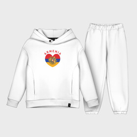 Детский костюм хлопок Oversize с принтом The Heart of Armenia ,  |  | armenia | logo | армения | армян | армяни | герб | лев и орел | лого | символ | флаг | флаг и герб армении