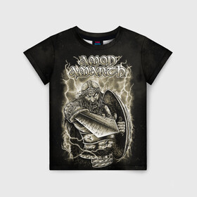 Детская футболка 3D с принтом Amon Amarth , 100% гипоаллергенный полиэфир | прямой крой, круглый вырез горловины, длина до линии бедер, чуть спущенное плечо, ткань немного тянется | amon amarth | metal | викинг метал | группы | дэт метал | метал | музыка | рок