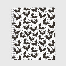 Тетрадь с принтом Летучие мыши , 100% бумага | 48 листов, плотность листов — 60 г/м2, плотность картонной обложки — 250 г/м2. Листы скреплены сбоку удобной пружинной спиралью. Уголки страниц и обложки скругленные. Цвет линий — светло-серый
 | animals | bat | dark | dracula | gothic | halloween | horror | mouse | wings | вампиры | готика | дракула | животные | крылья | летучая мышь | летучие мыши | мультяшный | мышь | нечистая сила | нечисть | серая мышь | тьма | хеллоуин