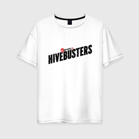 Женская футболка хлопок Oversize с принтом Hivebusters , 100% хлопок | свободный крой, круглый ворот, спущенный рукав, длина до линии бедер
 | Тематика изображения на принте: game studios | games | gears | hivebusters | xbox | иллюстрация