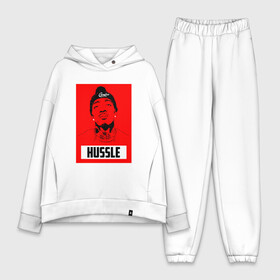 Женский костюм хлопок Oversize с принтом Red Hussle ,  |  | Тематика изображения на принте: coast | hip hop | hussle | los angeles | new school | nipsey | rap | rapper | rip | tmc | victory lap | west | диджей | лос анджелес | микрофон | музыка | нипси | рэп | рэпер | сша | хассл | хип хоп