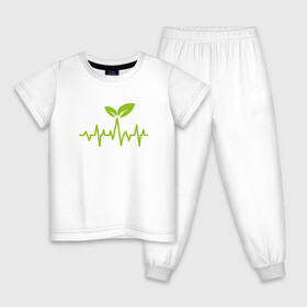 Детская пижама хлопок с принтом Vegan Pulse , 100% хлопок |  брюки и футболка прямого кроя, без карманов, на брюках мягкая резинка на поясе и по низу штанин
 | green | greenpaece | vegan | yoga | веган | вегетарианец | гринпис | дерево | еда | животные | жизнь | здоровье | зеленый | йога | мир | овощи | пища | планета | природа | пульс | фрукты