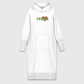Платье удлиненное хлопок с принтом Vegan Love ,  |  | green | greenpaece | love | vegan | yoga | веган | вегетарианец | гринпис | дерево | еда | животные | жизнь | здоровье | зеленый | йога | любовь | мир | овощи | пища | планета | природа | сердце | фрукты