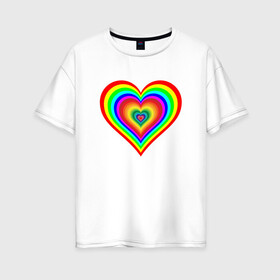 Женская футболка хлопок Oversize с принтом равенство , 100% хлопок | свободный крой, круглый ворот, спущенный рукав, длина до линии бедер
 | однополый | равенство | радуга | свадьба | семья
