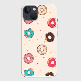 Чехол для iPhone 13 с принтом Кусанные пончики ,  |  | булка с дыркой | булочка | десерт | пончик | пончики | симпсоны | сладкая булка