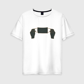 Женская футболка хлопок Oversize с принтом маска , 100% хлопок | свободный крой, круглый ворот, спущенный рукав, длина до линии бедер
 | больница | вирус | врач | маска | операция | пандемия | прививка | режим