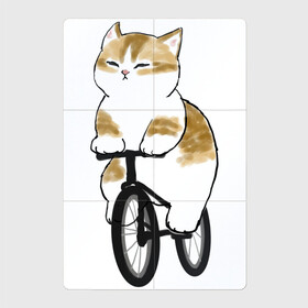 Магнитный плакат 2Х3 с принтом Котик на велосипеде , Полимерный материал с магнитным слоем | 6 деталей размером 9*9 см | арт | велосипед | ветер | кот | котёнок | кошка | милая кошка | милый кот | милый котёнок | отдых | отдыхает | пончик | рисунок