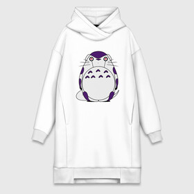 Платье-худи хлопок с принтом Totoro Frieza ,  |  | dragon ball | frieza | ghibli | japan | nature | neigbor | totoro | анимация | аниме | гибли | друг | животные | лес | манга | милый | миядзаки | мой сосед тоторо | мульт | мультфильм | природа | сосед | торияма | тоторо | фриза