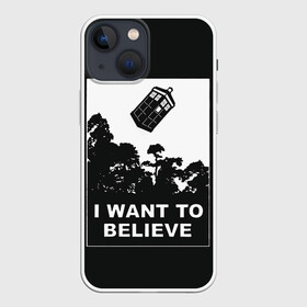 Чехол для iPhone 13 mini с принтом Я хочу верить ,  |  | doctor who | i want to believe | serial | доктор кто | путешествия во времени | секретные материалы | сериал | сериалы | фантастика