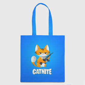 Шоппер 3D с принтом Catnite , 100% полиэстер | Плотность: 200 г/м2; Размер: 34×35 см; Высота лямок: 30 см | cs go | fortnite | кот | котик | смешной кот | смешной фортнайт | фортнайт | шутер